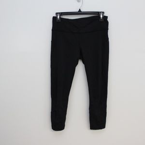 Lululemon Pace Rival Crop Grey Black 6 EUC